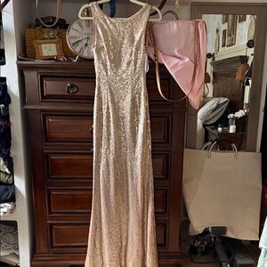Lulu's Gold Sequin Maxi Dress